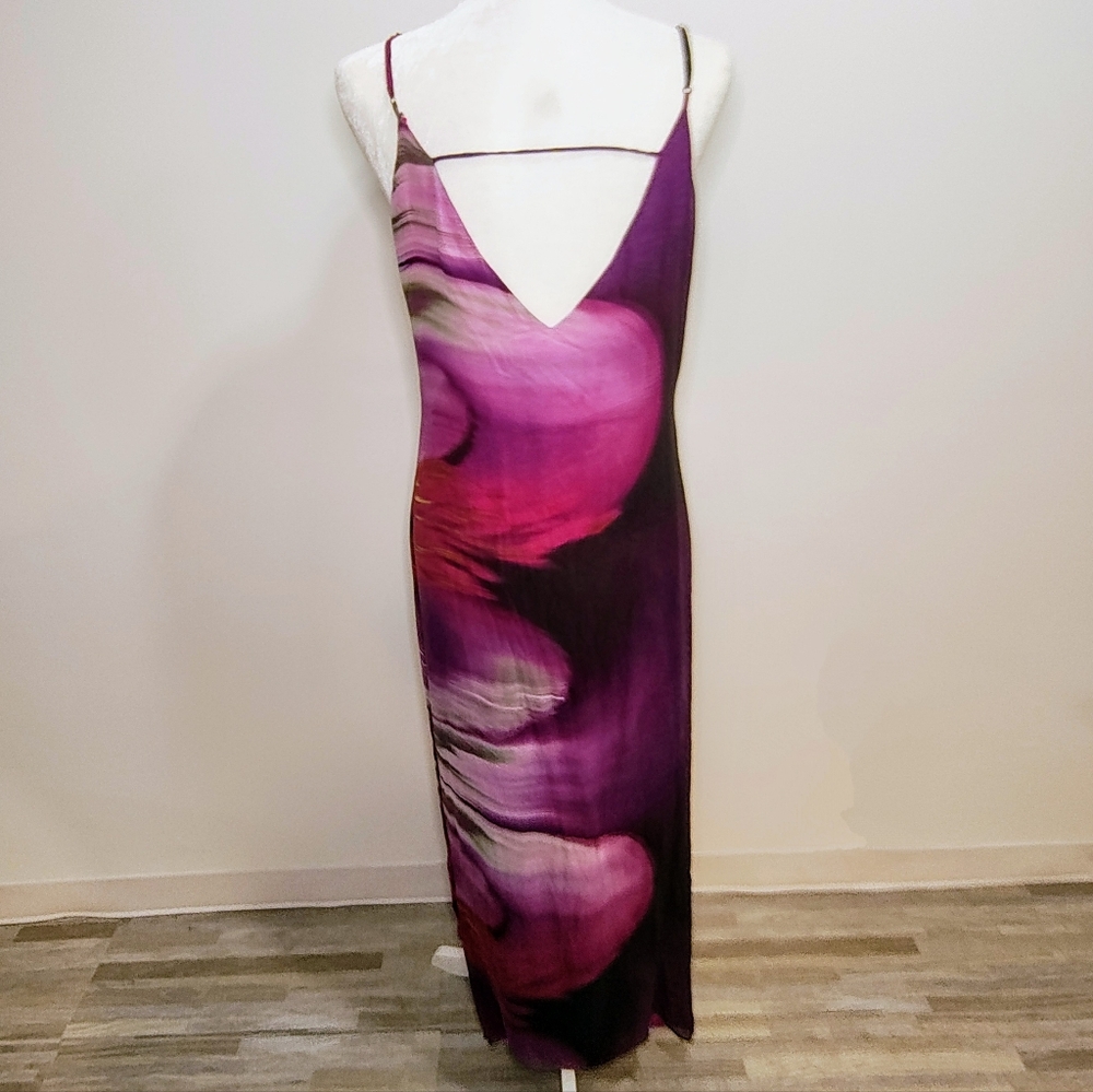 Rory Beca 100% Silk Maxi Abstract Print Resort Colorful California Beachy Dress - Picture 7 of 11